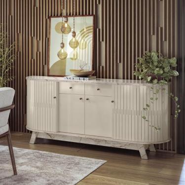 Imagem de Buffet 4 Portas 2 Gavetas Mônaco Calacata Off White