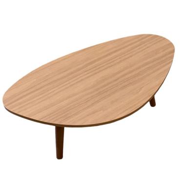 Imagem de Mesa De Centro Orgânico Pés Palito Em Madeira 90x52cm Cor Preto