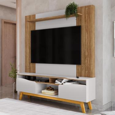 Imagem de Home Estante Rack Atalaia Para Tv Até 75 Polegadas Cinamomo/Off White