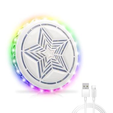 Imagem de KaiDengZhe Luzes de teto automotivas DJ colorido atmosfera luz USB recarregável sem fio controle de voz carro luzes LED interior 6 modos lâmpada de teto luz estroboscópica mágica para carro, quarto
