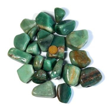 Imagem de 1 kg Quartzo Verde Rolado Pedra Natural G 30 a 45mm Tipo C - Cristaisd