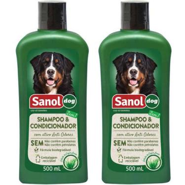 Imagem de Kit com Dois Shampoo e condicionador 2 em 1 Sanol Dog 500ml