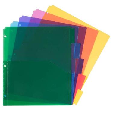 Imagem de Divisórias de aba de papel JAM, One (1) Pack, 5-Tab w/Pockets