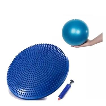 Imagem de Kit Pilates Yoga - Disco de Equilíbrio + Bola Overball 25 cm com Bomba -BUSCABUSCABR(aleatorio,1 bola + 1 disco)