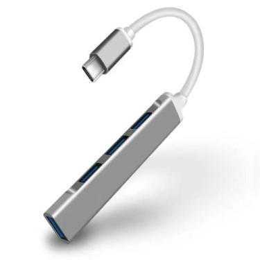 Imagem de Hub Usb C 3.0 de 4 Portas Usb de Alta Velocidade Compacto Expansor Pc 