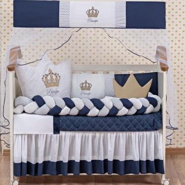 Imagem de Kit Berço Americano Trança Coroa Menino 11 Peças - L2m