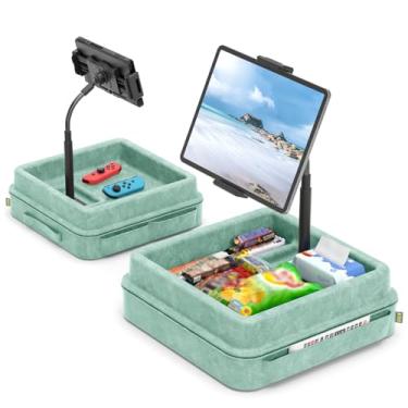 Imagem de KDD Suporte de travesseiro para tablet – Suporte ajustável de 360° para laptop, cama e mesa – base macia para tablet pescoço de ganso com bandeja de armazenamento e bolso compatível com iPad Pro 12.9
