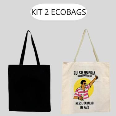 Imagem de KIT 2 Ecobags Zeca pagodinho e preta lisa - armazze