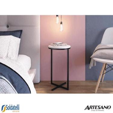 Imagem de Mesa lateral alta volpi 30cm 24814 várias cores - artesano, Branco