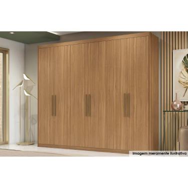 Imagem de Guarda Roupa 6 Portas e 3 Gavetas Sumatra Amêndola Touch - Demóbile