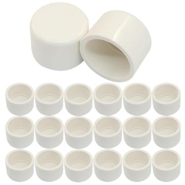 Imagem de Litoexpe 20 peças de tampa de extremidade de tubo de PVC de 1/2 polegada, branco SCH40 adaptador de plugue de encaixe de tampa de tubo de grau de móveis para construir móveis DIY prateleira de jardim