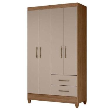 Imagem de Guarda Roupa Solteiro Chile 4 Portas Carvalho Fendi - Moval - MOVAL MO