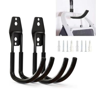 Imagem de MOXRUQ Suporte de parede para carregador EV com 2 peças, ganchos de garagem de aço resistente de 14 x 10,4 cm para organizador de carregador de carro elétrico, ganchos de mangueira duráveis para uso