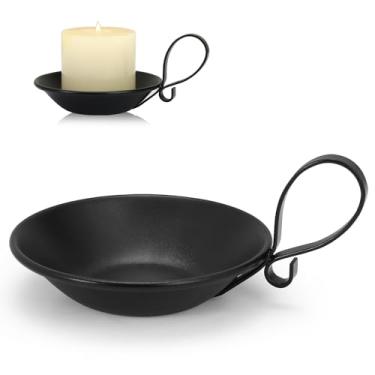 Imagem de Suporte de vela de ferro preto fosco com alça, castiçais de coluna de ferro para velas de pilar/bola, decoração de mesa de centro de mesa de suporte de vela (1 peça)