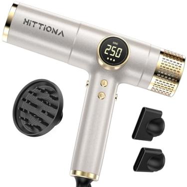 Imagem de Secador de cabelo iônico com difusor – secador de cabelo profissional de tensão dupla de 2000 W, secador de íons negativos para todos os tipos de cabelo, secagem rápida e baixo ruído, design leve e