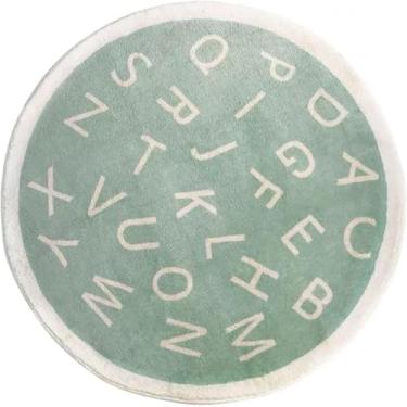 Imagem de B Tapete De Área Redondo Abc De Pelúcia Macia, Tapete De Chão Antiderrapante Para Quarto De Crianças Aprendendo Jogo Tapete Para Sala De Aula Lavável, B, Diameter:200cm