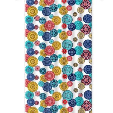 Imagem de Cortina para Box Mandala, PVC, 138 x 198 cm, Colorida, com 6 Ganchos, Antimofo