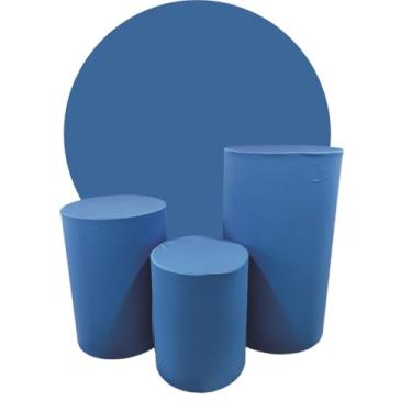 Imagem de kit Capa Trio de Cilindro + Painel 1,50m Decoração Festa - multicolorido Organização de Decoração para Festas(AZUL CEÚ)