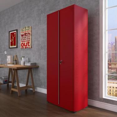 Imagem de Armário de Aço 2 Portas 4 Prateleiras com Chave AP409SL - Pandin Móvei