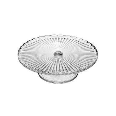 Imagem de Prato para Bolo com Pé Wolff Bangkok 29x7,5cm Vidro Base Alta Design Sofisticado