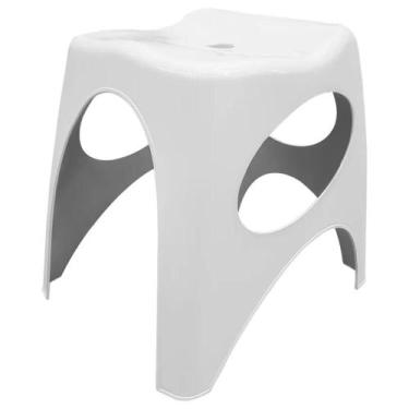 Imagem de Banqueta Plástica Baixa Jade Branca - LAR PLASTICOS