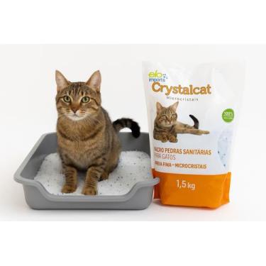 Imagem de Areia Sanitária Gato Micro Cristais Sílica Em Gel 1,5kg Fina - Bruartt