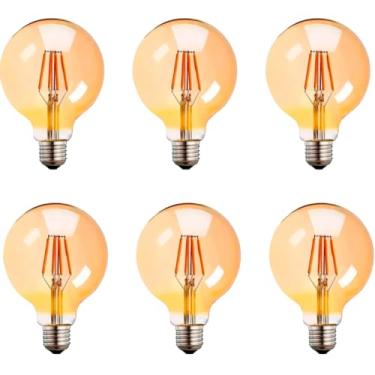 Imagem de Kit 6x Lâmpada Filamento LED Retrô Vintage G95 4W E27 2200K Bivolt
