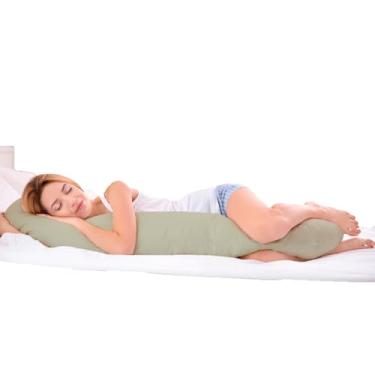 Imagem de Travesseiro de Corpo 100% Silicone + Capa Mileva - Cores (Avelã)