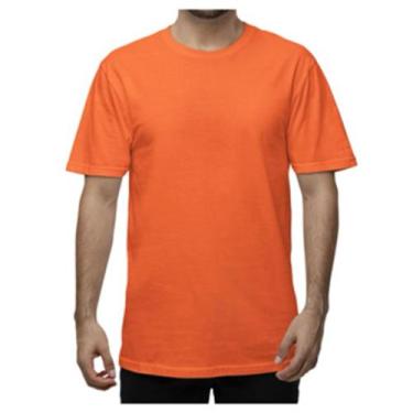 Imagem de Camisetas Masculina Lisa Algodão 100% Confortável - Sete Malhas, Laran