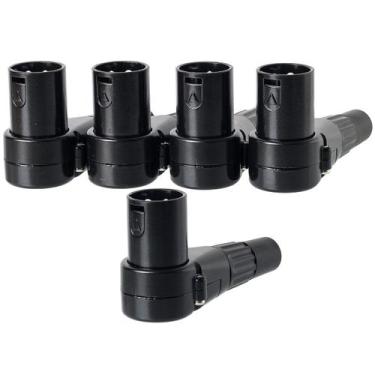 Imagem de Kit com 5 PLug Conector XLR 90º Graus Cachimbo Macho - CIRILO CABOS