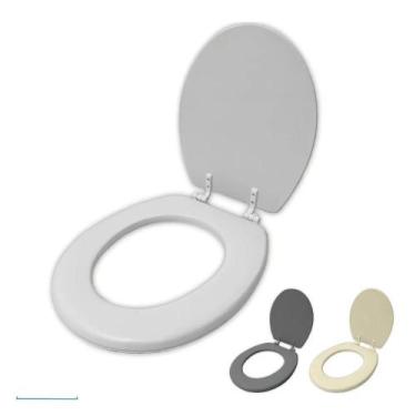Imagem de Assento Sanitário Almofadado Com Tampa de Vaso Universal Branco Creme 