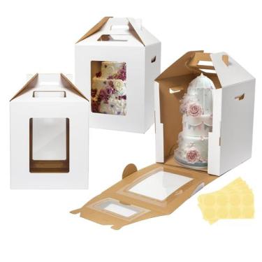Imagem de Caixas de bolo Wowxyz Tall for Tier Cakes 30x30x35cm, pacote com 3