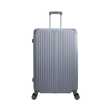 Imagem de Mala grande de Viagem Expansiva Bagagem Embarque Rígida 4 Rodinhas Dupla 360° Abs Cor:Prata;Tamanho:G