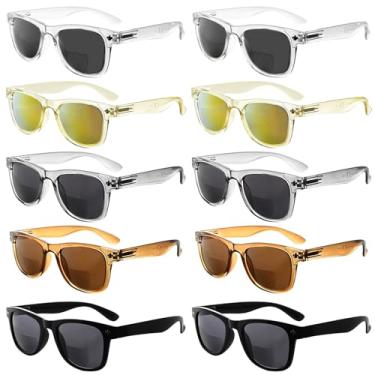 Imagem de Eyekepper Pacote com 10 óculos de sol bifocais clássicos para mulheres, óculos de sol de leitura, proteção UV + 1,00