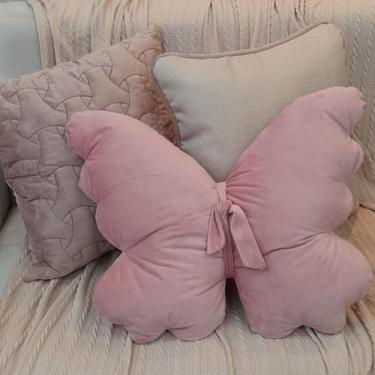Imagem de Almofada Veludo Borboleta - Almophadaria, Rosê