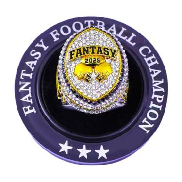 Imagem de ZZXZJW Prêmio Troféu Anel Campeonato de Futebol Fantástico 2025 para Vencedor da Liga de Futebol de Fantasia, Metal, Cristal