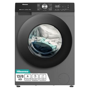 Imagem de Hisense Lava e Seca, 13kg Lavagem/8kg Secagem, Wi-Fi, Steam, 13 Programas, Motor Inverter, Painel Touch, Titanium WD3S13-220V