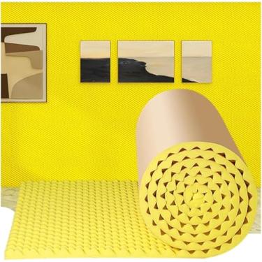 Imagem de Isolamento Acústico De Isolamento Acústico Espuma De 3 Cm De Espessura Som De Estúdio Acústico Resistente Ao Fogo Painéis De Amortecimento De Som Autoadesivo Caixa De Ovo T, Yellow, 20m