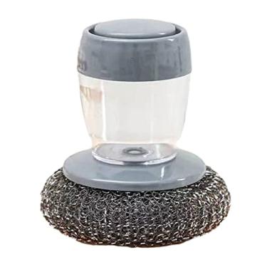 Imagem de Escova de limpeza e lavagem de panela de limpeza de panela de cozinha tipo prensa mais detergente escova de lavar louça descontaminação (cor: A, tamanho: 10 * 9 cm) (B 10 * 9 cm)