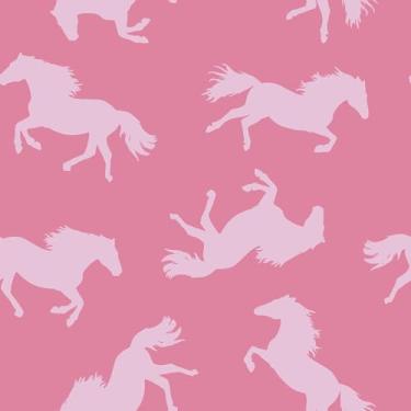 Imagem de VaryStyle Papel de parede rosa cavalo correndo descasque e cole papel de contato com impressão animal rosa para armários mural de parede vinil autoadesivo removível papel de parede abstrato para