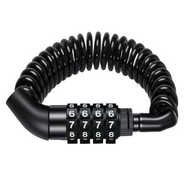 Imagem de Trava de capacete de motocicleta, combo pequeno, cabo de bloqueio de bicicleta, combinação de senha, fechaduras de segurança retráteis para bicicleta, mala de motocicleta e bagagem de viagem