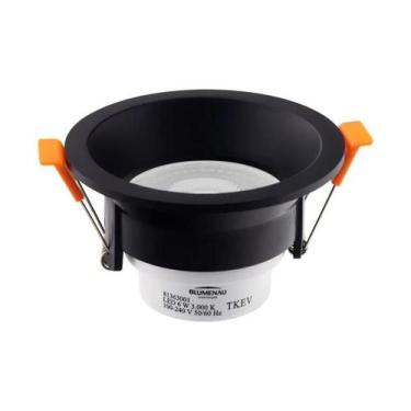 Imagem de Spot Led Embutir Redondo Recuado 6W Bivolt Abs+Pc Preto Blumenau Ilumi