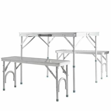 Imagem de Jogo de Mesa c/ Bancos Pel-009A Portátil Vira Maleta Prata