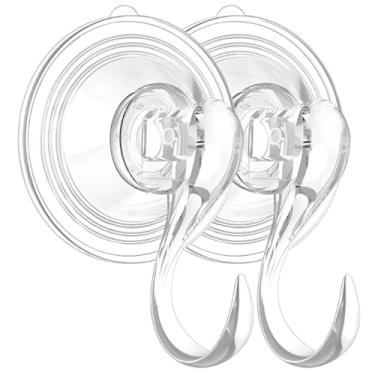 Imagem de Gancho de grinalda ganchos grandes com ventosa, resistente, 10 kg, transparente, 2 peças