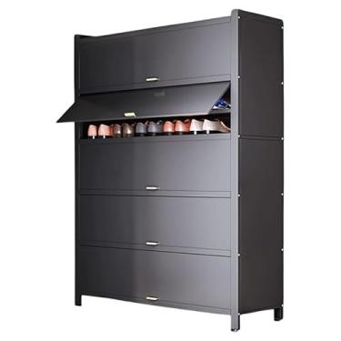 Imagem de hezhuhe2258 Banco de sapatos para casa armário de sapatos armazenamento integrado contra parede hall de entrada rack grande capacidade para entrada