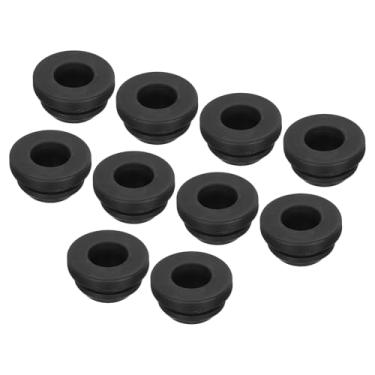 Imagem de 10 peças de encaixe com ilhós de borracha diâmetro 9,5 mm ID 6,5 mm largura ranhura estreita 2 mm vedação anti-arranhões para tubos de cabo de caixa elétrica preto