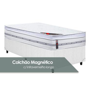 Imagem de Cama Box Solteiro: Colchão Magnético Castor Pocket Gold Star + Base Crc Courano White(88X188)