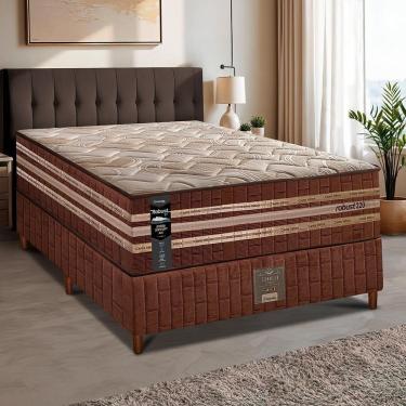 Imagem de Cama Box Solteiro Colchão + Box 88x188x76 Com Espuma Látex Robust Gel 220 Caramelo Cama Inbox