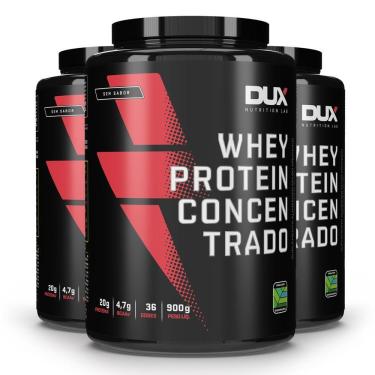 Imagem de Kit 3 Whey Protein Concentrado Dux Sem Sabor 900g