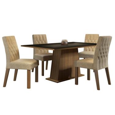 Imagem de Conjunto Sala de Jantar Ingrid com 4 Cadeiras Madesa